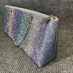 Iceware Insulated Wine Tote Bag Rainbow Glitter Chain Handle Vacation Beach